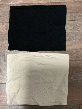 Old Navy Black and Cream Tube Tops Duo